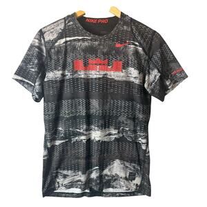 Nike Pro Lebron James Dri-Fit Training Shirt Boys XL Black Athletic Workout